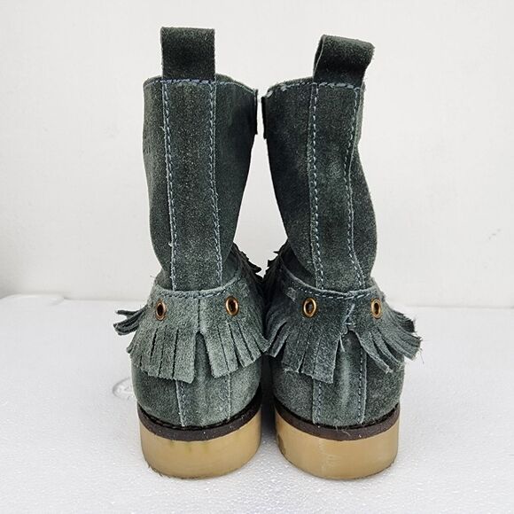 Coolway Grey Suede Fringe Ankle Boot Booties Boho Comfort Shoes Size 8 - Picture 5 of 14